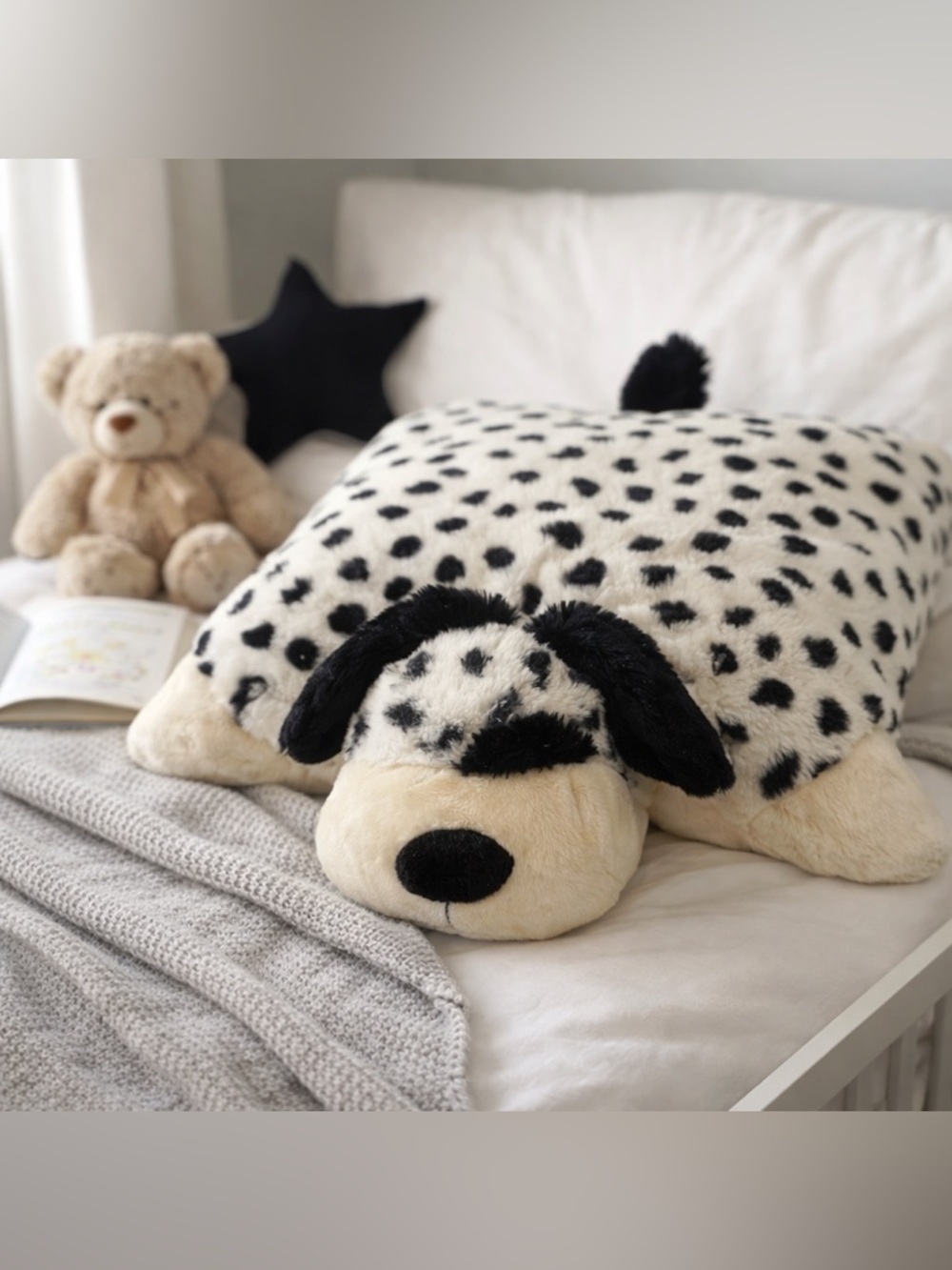 Dalmatian Pillow Pets Plush Dog Black White Foldable Rare Stuffed Animal 2011